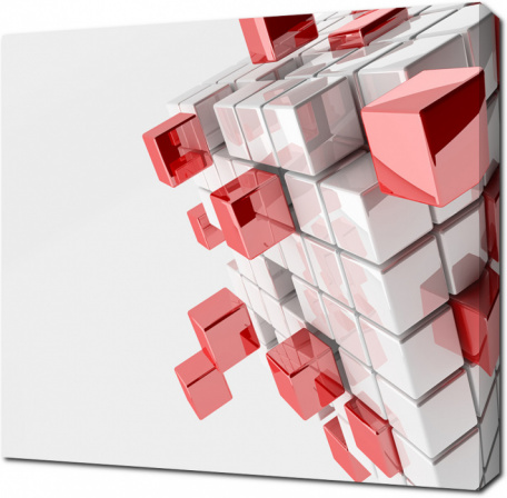 Бело-красные кубики 3D