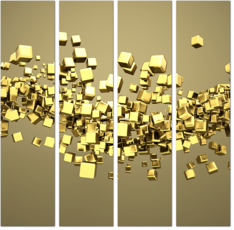 3D изображение с золотыми кубиками