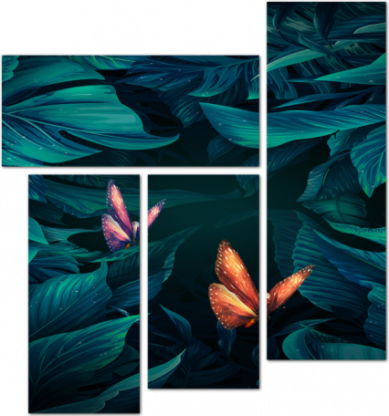 3D бабочки в ночи