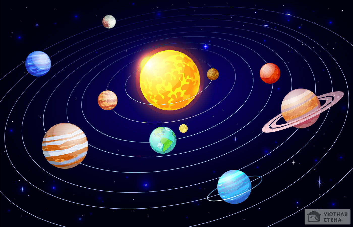 Векторное изображение солнечной системы