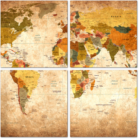 Политическая карта мира в сепии