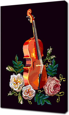 Скрипка с цветами