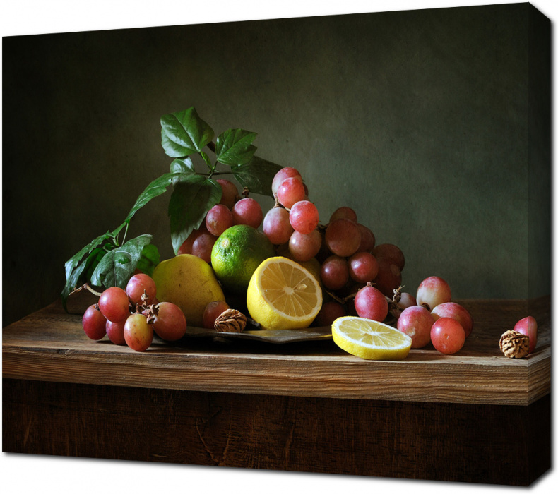 Натюрморт с виноградом и лимоном