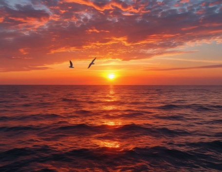 Золотой закат на море