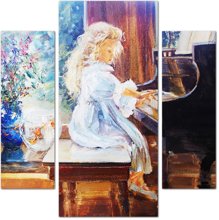 Маленькая девочка играющая на пианино