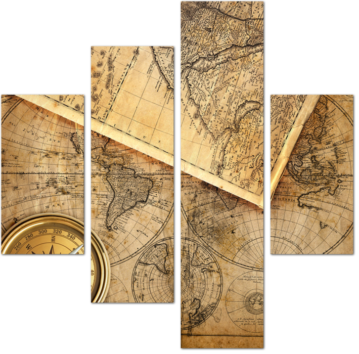 Карты мира с компасом