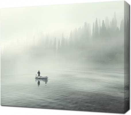 Загадочный туман над озером