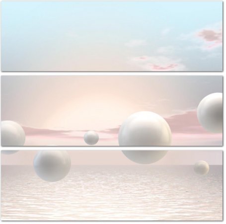 Белоснежные шары на фоне моря