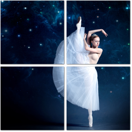 Балерина на фоне звездного неба