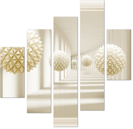Кремовая композиция с шарами и колоннами