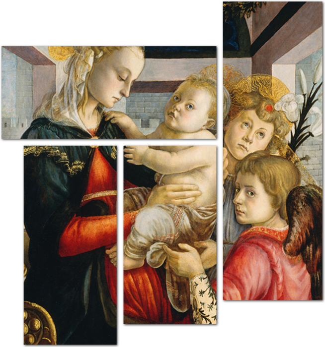 Сандро Боттичелли - Мадонна с младенцем и ангелами