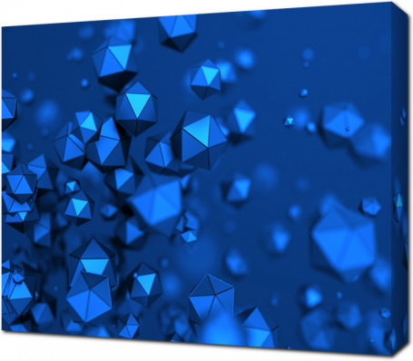 Фон с синими кристаллами 3D