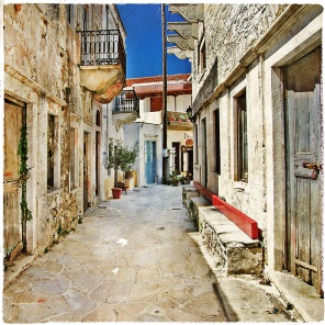 Старые улицы на острове Наксос. Греция