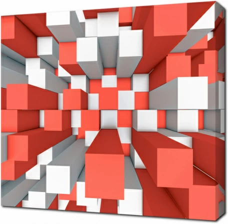 Красные и белые фигуры 3D