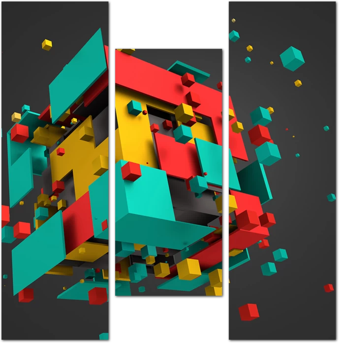 Разноцветные парящие фигуры 3D