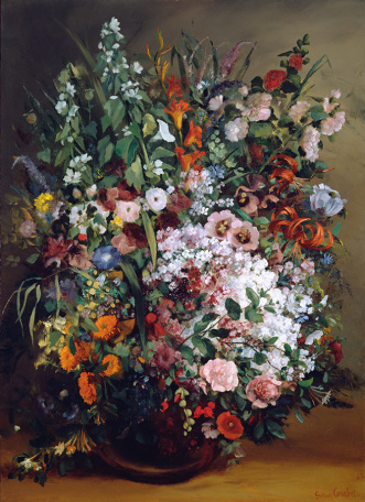 Курбе Гюстав — Букет цветов в вазе