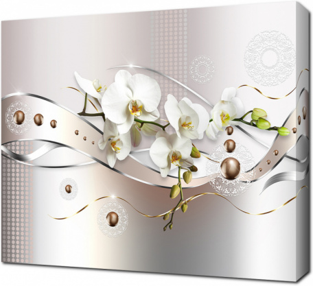 Орхидея с серебряной лентой