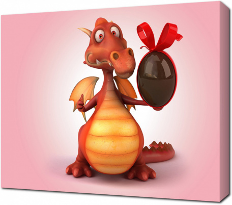 Динозавр с шоколадным подарком