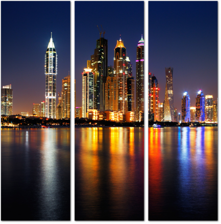Радужные небоскребы Дубай. ОАЭ