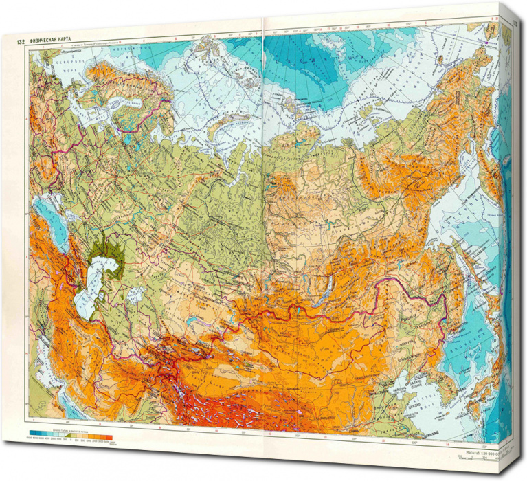 Физическая карта россии в хорошем качестве крупным