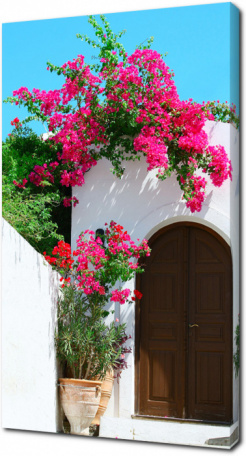 Входная дверь, украшенная цветами