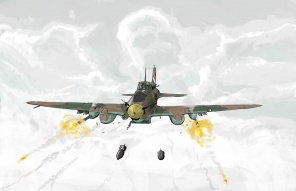 Стреляющий самолет, рисунок