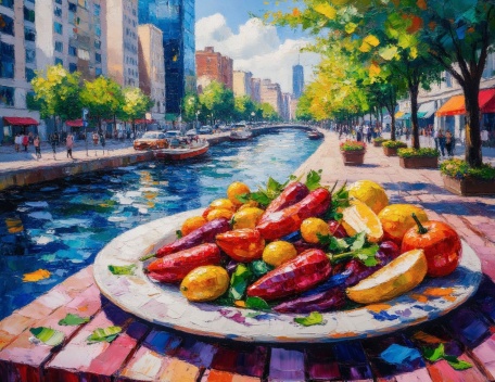 Картина с каплевидными мазками