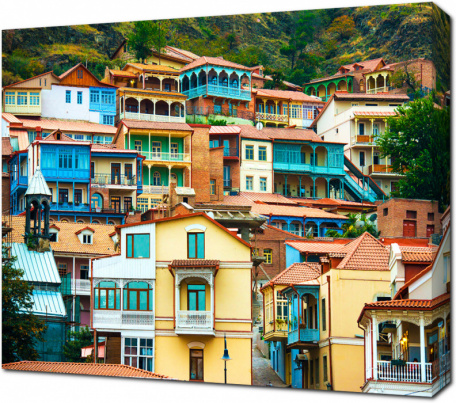 Разноцветные дома города Тбилиси. Грузия
