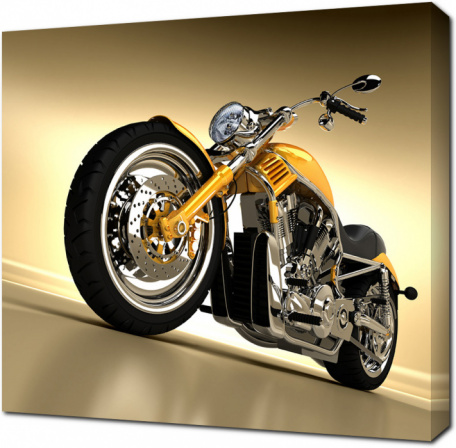 Мотоцикл на золотом фоне