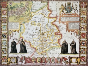Старая карта Кэмбриджа 1611 года. Лондон