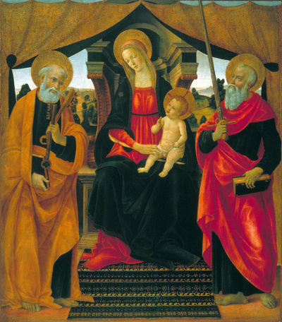 Винченцо Фредиани — Мадонна с младенцем между Святым Петром и Святым Павлом