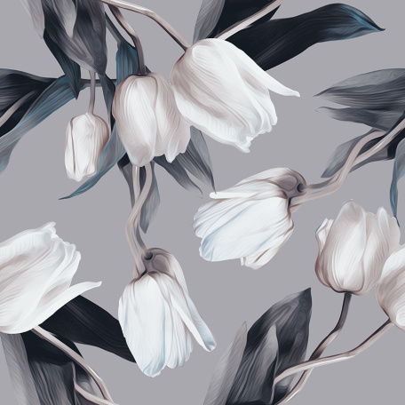 Кружение белых тюльпанов