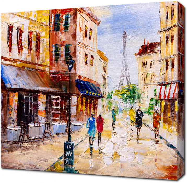Яркие улицы Парижа. Картина маслом