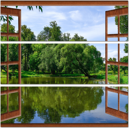 Окно с видом на озеро