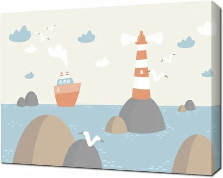 Кораблик и маяк