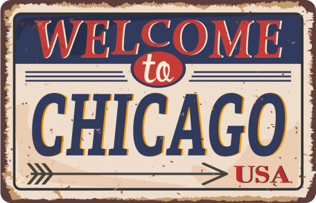 Винтажная табличка Чикаго