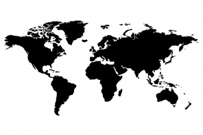 Чёрно-белая карта мира