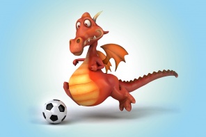 Дракон с футбольным мячом