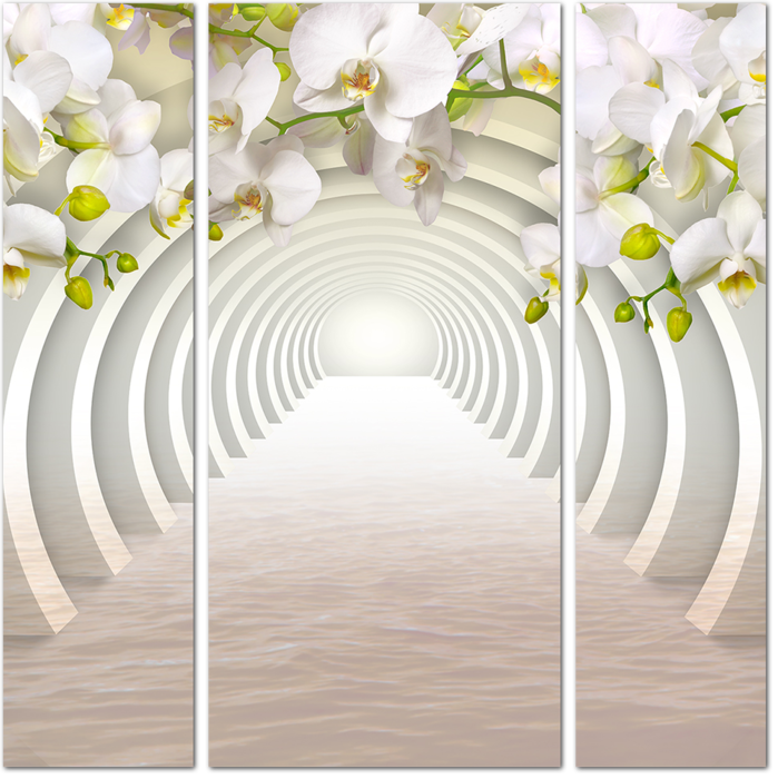 Объемные стереоскопические 3D арки и орхидеи
