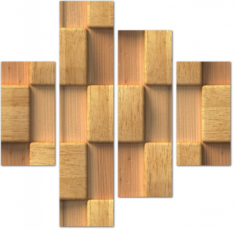 Деревянный 3D фон с квадратами