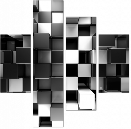 Черно белые кубики 3D
