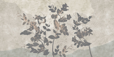 Нежные растения в винтажном стиле на контрастном фоне