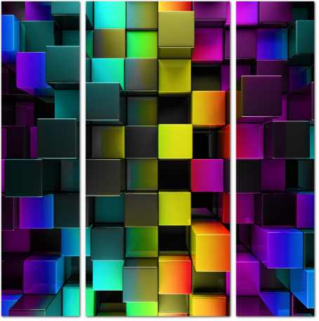 Разноцветные 3D кубы