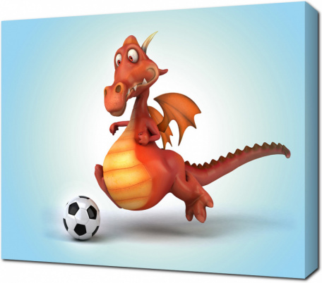 Динозавр с футбольным мячом