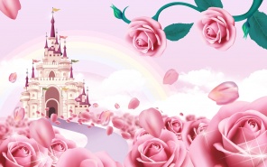 3D Розовый замок