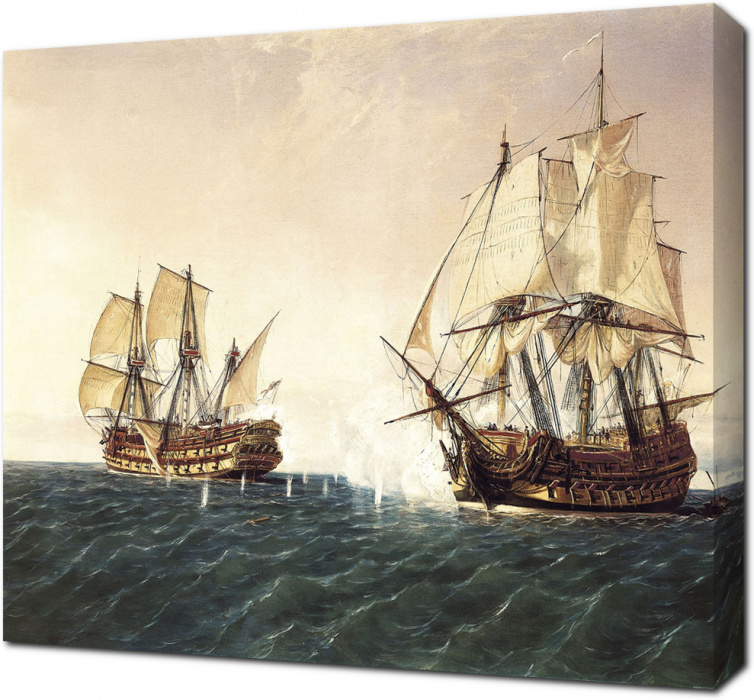 Битва испанских и британских кораблей