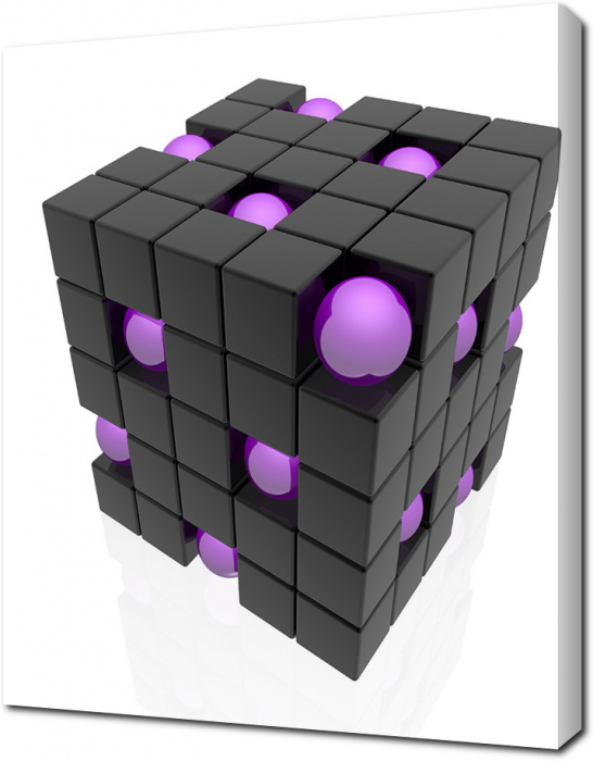 Черный 3D куб