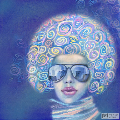 Абстрактное изображение с женщиной в очках