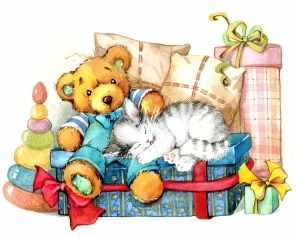 Мишка Тедди с котиком