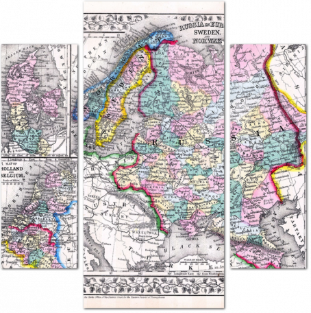 Старая карта Российской Империи 1870 года